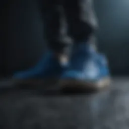 Abstract expressionist styled blue adidas sneaker