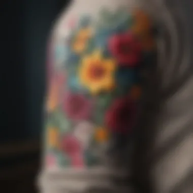 Abstract Flower Motif on Sweater Sleeve