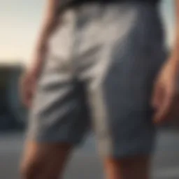 Abstract geometric pattern on chino shorts