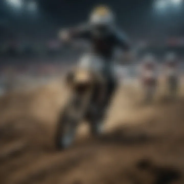 Illustration of a fast-paced Supercross race with thrilling action