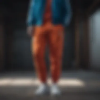 Trendsetting adidas nylon sweatpants in vibrant color