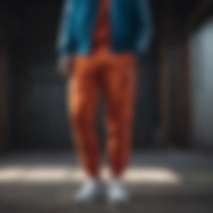 Trendsetting adidas nylon sweatpants in vibrant color