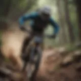 Rider navigating a rocky downhill trail