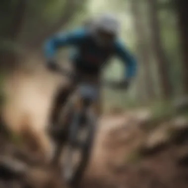 Rider navigating a rocky downhill trail