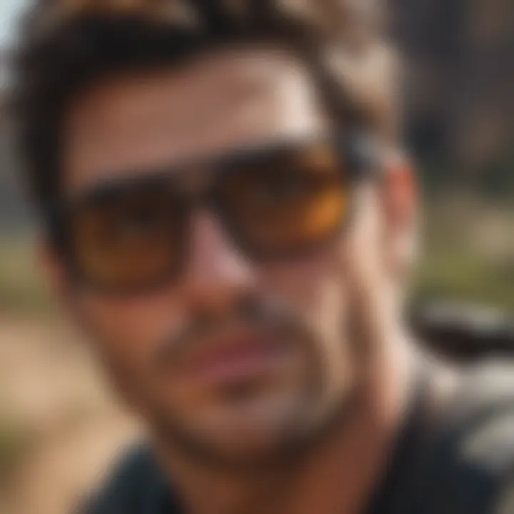 Athlete wearing sunglasses during a thrilling outdoor adventure