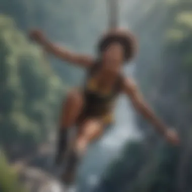 Afro Beats artist in a thrilling bungee jumping moment