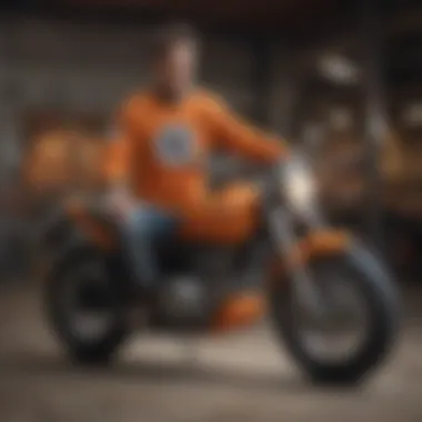 Motorcyclist rocking a Dragon Ball Z sweater that merges anime aesthetics with extreme sports Dragon Ball Z sweater merging anime aesthetics with extreme sports worn by a motorcyclist