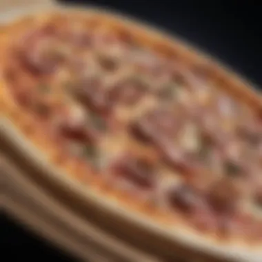 Artistic close-up of pizza graphics on skateboard