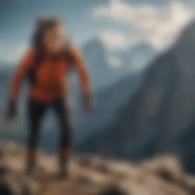 Pinnacle Performance: Athlete Conquering the Peak A daring athlete conquering a treacherous mountain peak