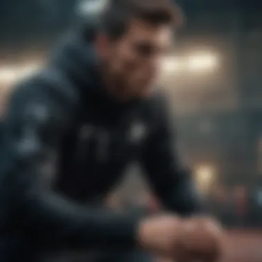 Action Shot of Athlete Pushing Limits in Black Nike Jacket