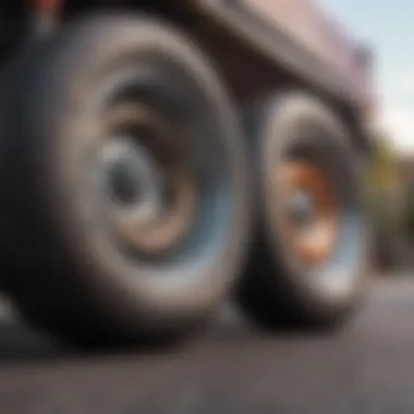 Close-up of Baker skateboard wheels and trucks.