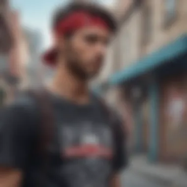 Urban Edge Bandana tee shirt with edgy graffiti design