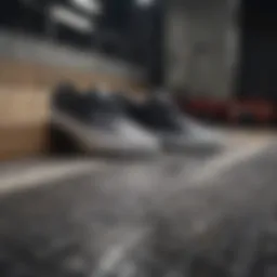 Black Checkerboard Vans on a Ramp