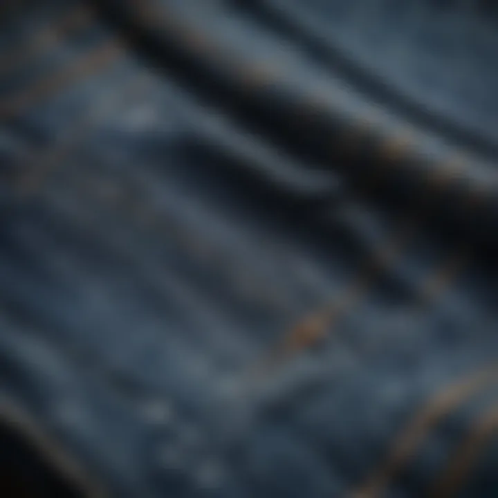 Blue jean fabric texture close-up