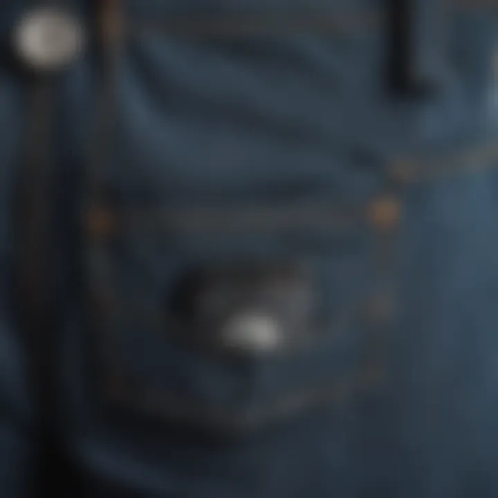 Close-up of blue jeans pocket with sports gear peeking out