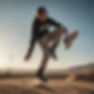 Converse sweat pants in the midst of a high-flying BMX stunt