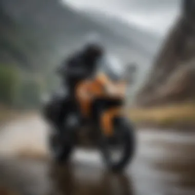Adapt to Weather Variations on Your Journey A rider navigating through changing weather conditions
