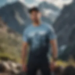 Bold and dynamic boondocks t-shirt design featuring abstract mountain landscape