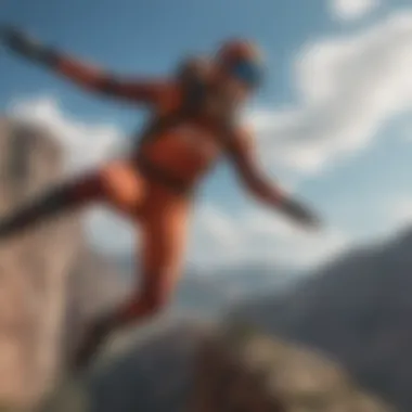 Elevated Alliances: Brand Logo Soaring with Athlete A brand logo soaring through the sky with an extreme athlete