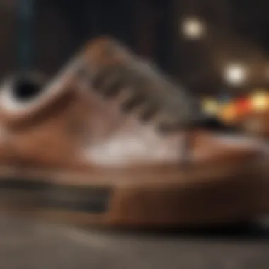 Intricate Design of Bulky Skate Shoes Close-up of bulky skate shoe showcasing design details