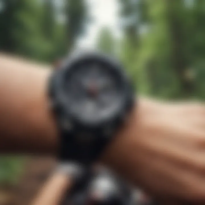 Casio G-Shock watch on extreme biking trail