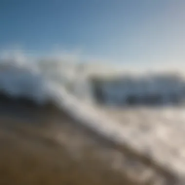 Close-up of catch surf foam texture in the water