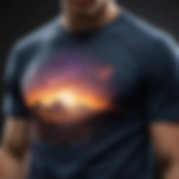 Artistic depiction of celestial elements on a t-shirt