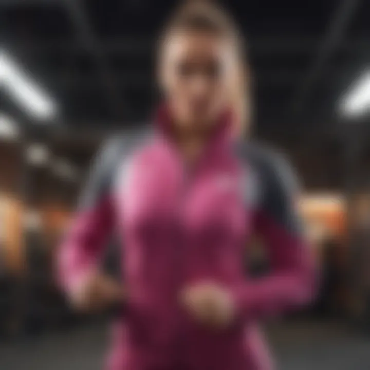 Energetic female athlete in champion sweatsuit showcasing agility and strength in high-intensity workout