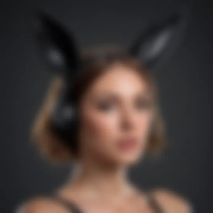 Chic Playboy Bunny Ear Headband in Black