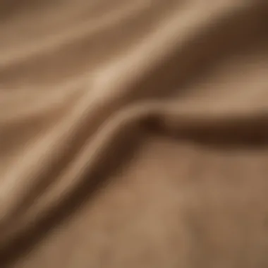 Close-up of beige corduroy fabric texture