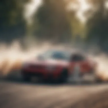 Focused Velocity: Mastering Drift Control Close-up of drifting driver's intense focus