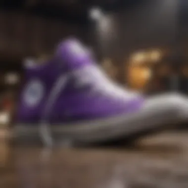 Group of Converse purple shoes showcasing different styles