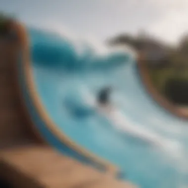 Innovative Board Design Close-up of a flowrider board highlighting its design features