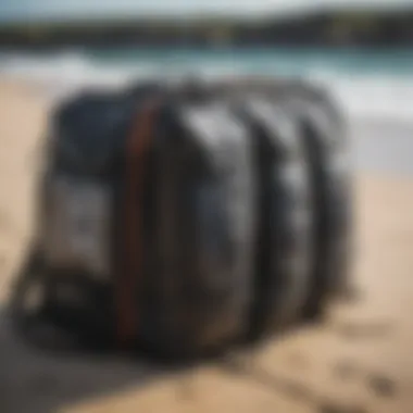 Kiteboard bag with organized compartments for optimal storage