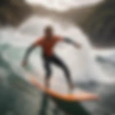 Depiction of responsible surfing practices and environmental care