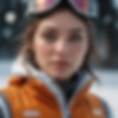 Technical Fabric Features Close-up of high-performance material used in snow bibs