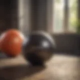 Core stability workout with fitness ball