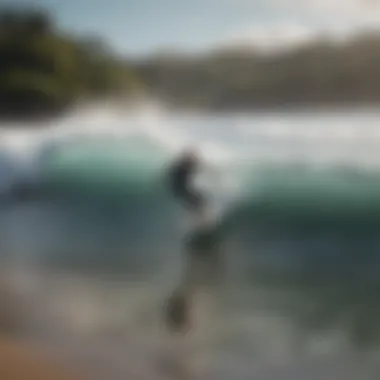 Surfer catching a wave at Playa Hermosa