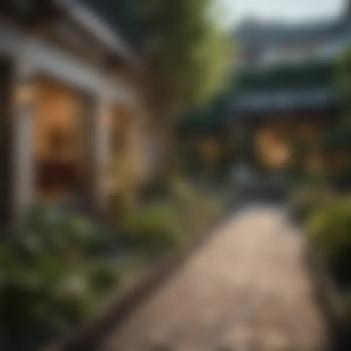 Scenic View of a Peaceful Courtyard Garden at a Hotel