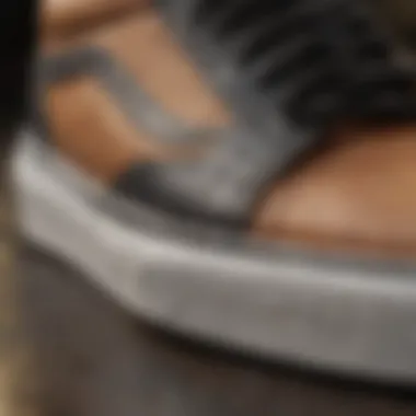 Detailed Close-Up of Vans Skate Shoe Sole