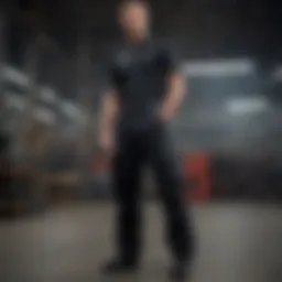 Dickies Black Cargo Work Pants in Industrial Setting