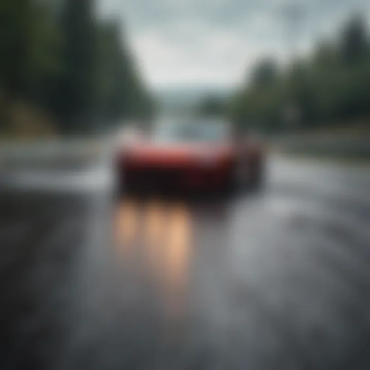 Drift track with tire marks
