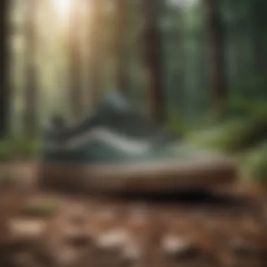 Sleek Vans MTE Shoe in Forest Setting Sleek Vans MTE Shoe in Forest Setting