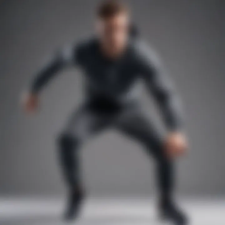 Dynamic motion shot of a man in stylish cool sweat ensemble