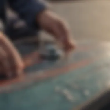 Extreme sports enthusiast wearing an abstract button-up shirt during a skateboarding session