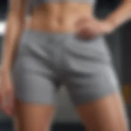 Elegant grey sweat shorts with advanced moisture-wicking technology