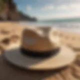 Elegantly crafted Koloa surf hat on sandy beach