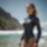 Elegantly designed Roxy surfsuit in motion