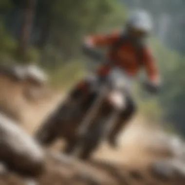 Enduro Rider Conquering a Steep Rocky Slope Enduro Rider Conquering a Steep Rocky Slope