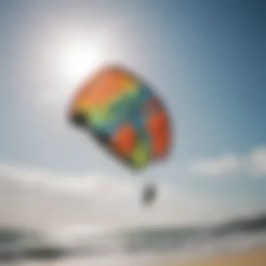 Close-up of a kitesurfing kite to demonstrate its structure